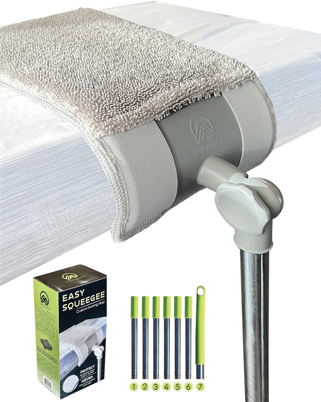 ESAM01 – TRAIL SPHERE Awning Mop, Dual Sided Machine Washable Microfiber Pad Rotating Head Head Angle Can Be Adjusted...